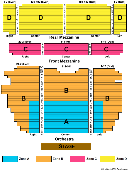 Lunt-fontanne Theatre Addams Family Zone Seating Chart